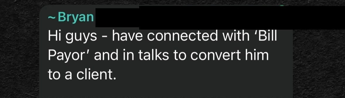 Advisor check-in message